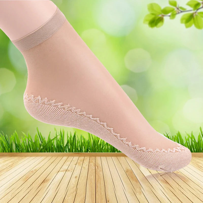 10 Pairs of Silky Non-Slip Cotton Women's Socks