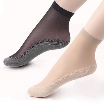 10 Pairs of Silky Non-Slip Cotton Women's Socks