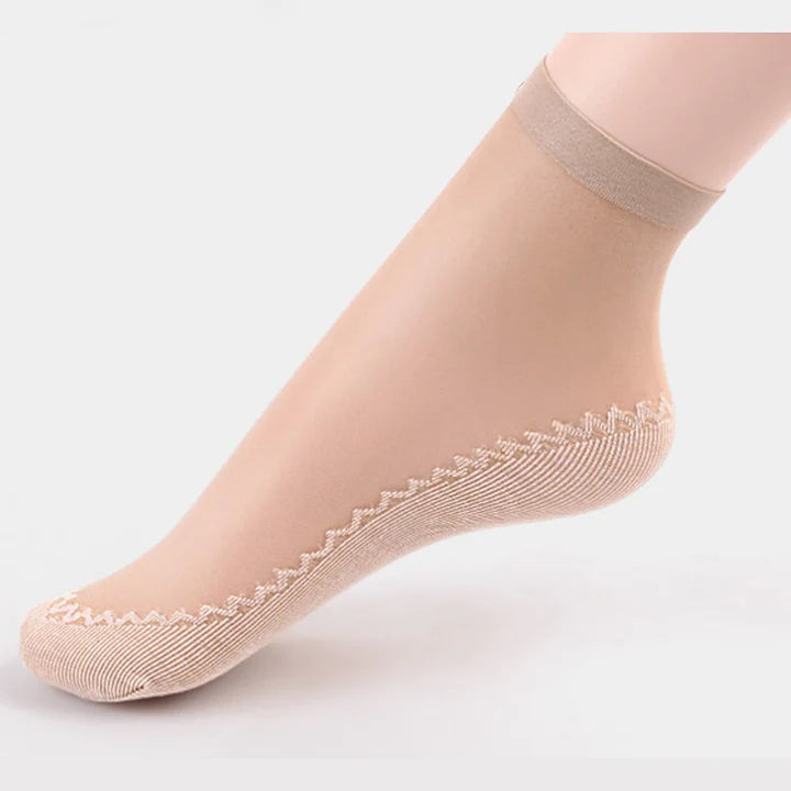 10 Pairs of Silky Non-Slip Cotton Women's Socks