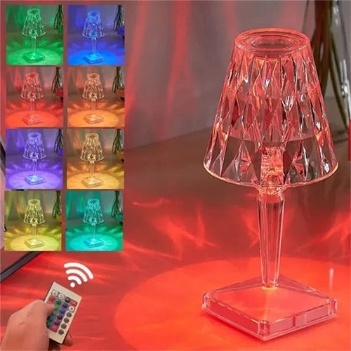 3-in-1 Cordless Rechargeable Crystal LED Table Lamp