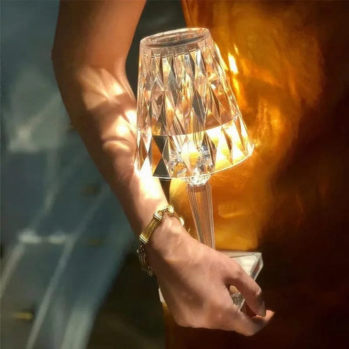 3-in-1 Cordless Rechargeable Crystal LED Table Lamp