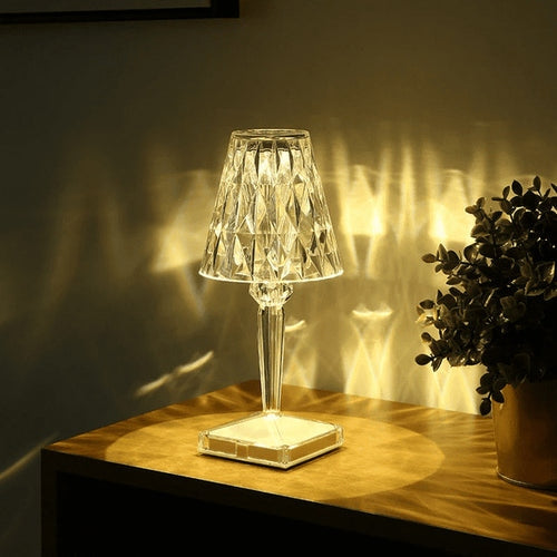 3-in-1 Cordless Rechargeable Crystal LED Table Lamp