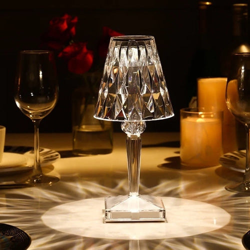 3-in-1 Cordless Rechargeable Crystal LED Table Lamp