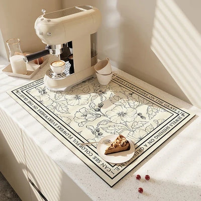 Absorbent Microfiber Dish Draining Mat