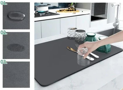 Absorbent Microfiber Dish Draining Mat
