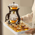 Automatic Rotating Glass Tea Set