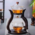 Automatic Rotating Glass Tea Set