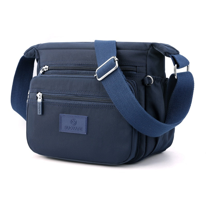 Compact Water-Resistant Nylon Bag with Zip Fastening
