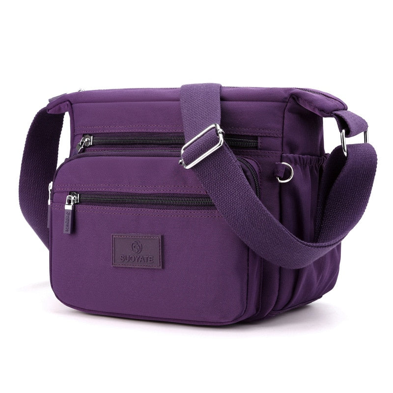 Compact Water-Resistant Nylon Bag with Zip Fastening