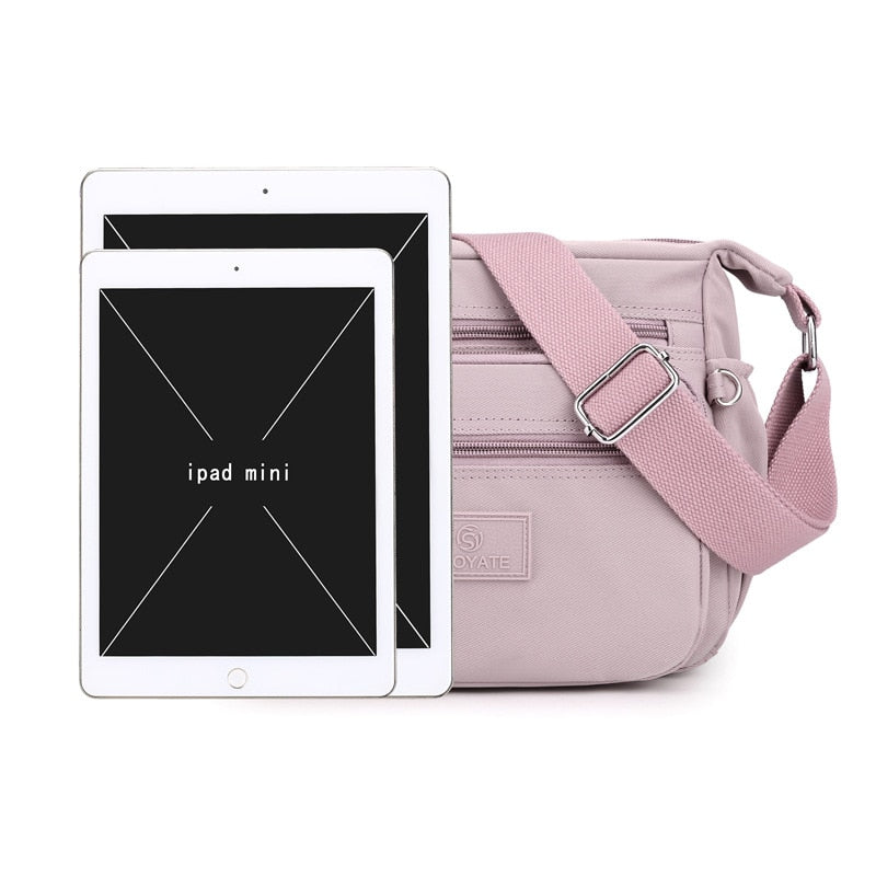 Compact Water-Resistant Nylon Bag with Zip Fastening
