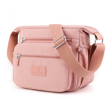 Compact Water-Resistant Nylon Bag with Zip Fastening