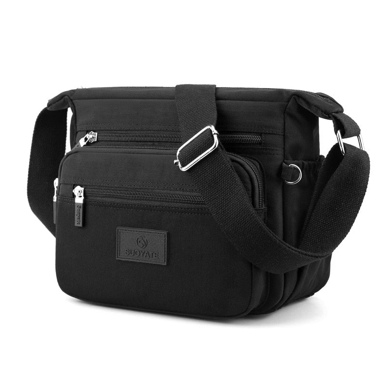 Compact Water-Resistant Nylon Bag with Zip Fastening