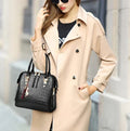 Women's Leather Bag with Crocodile Design