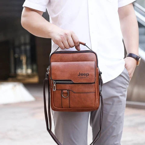 Jеер Men's Leather Bag + Free Leather Wallet