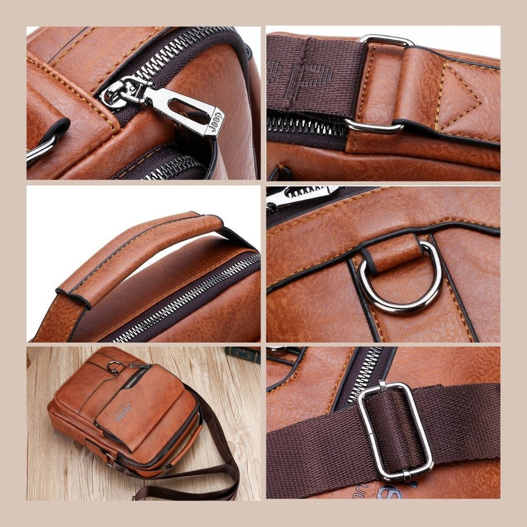 Jеер Men's Leather Bag + Free Leather Wallet