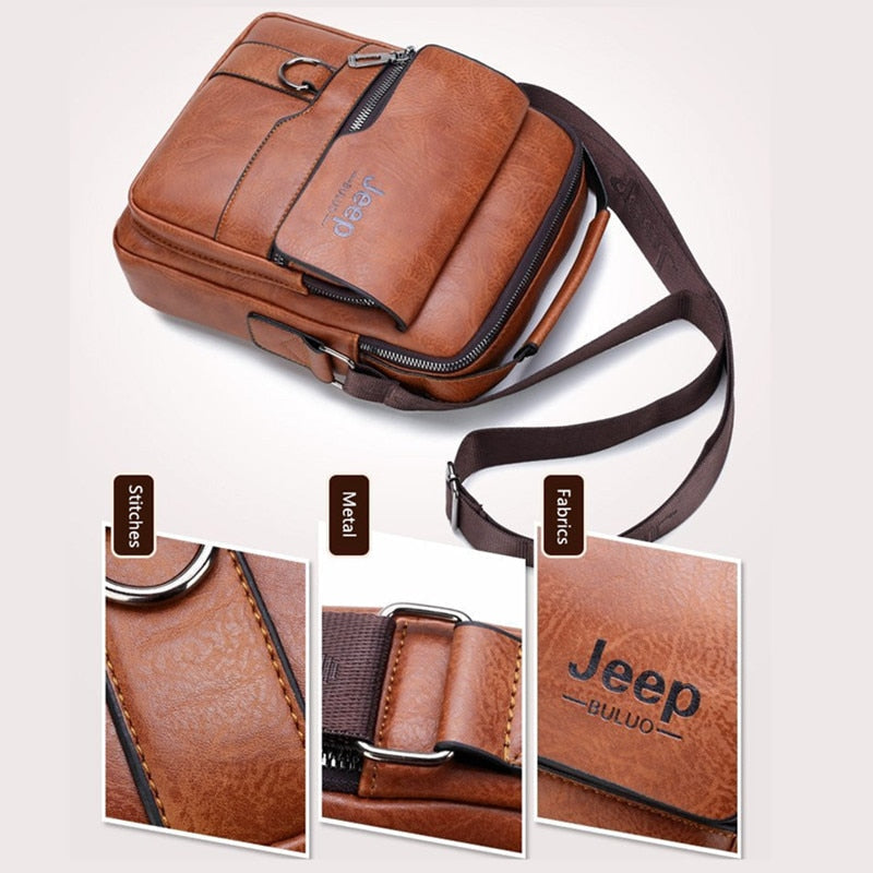 Jеер Men's Leather Bag + Free Leather Wallet