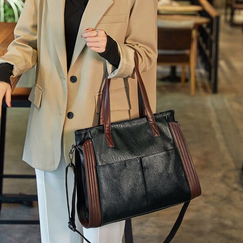 Women's Versatile Leather Tote Bag - ChicCarry