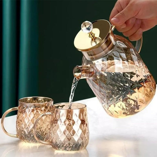 Borosilicate Glass Kettle with Stainless Steel Lid
