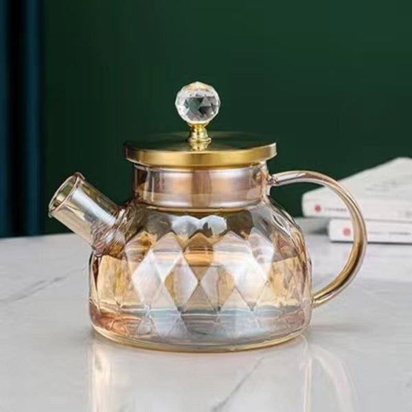 Borosilicate Glass Kettle with Stainless Steel Lid