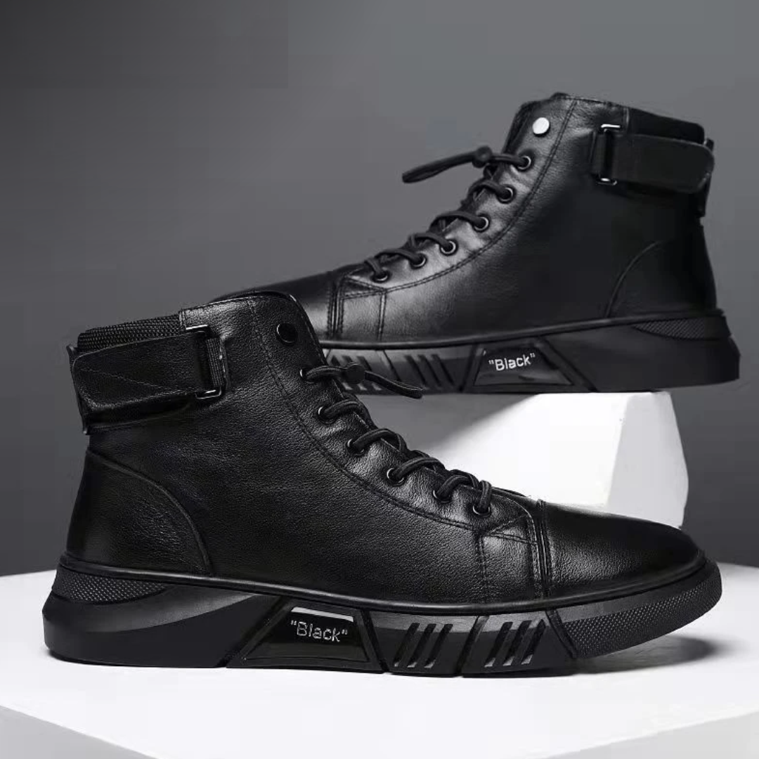 Men's Leather Combat Boot - UrbanStyle