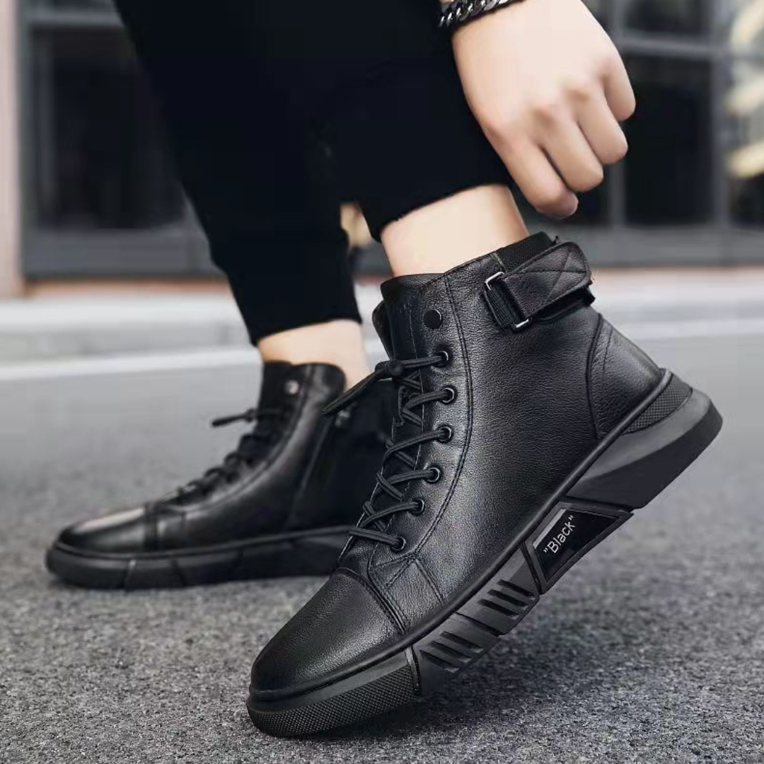 Men's Leather Combat Boot - UrbanStyle