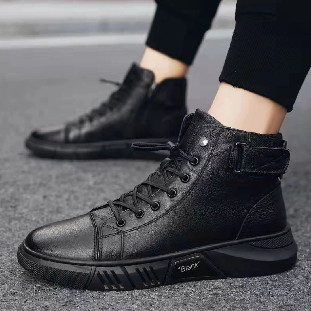 Men's Leather Combat Boot - UrbanStyle