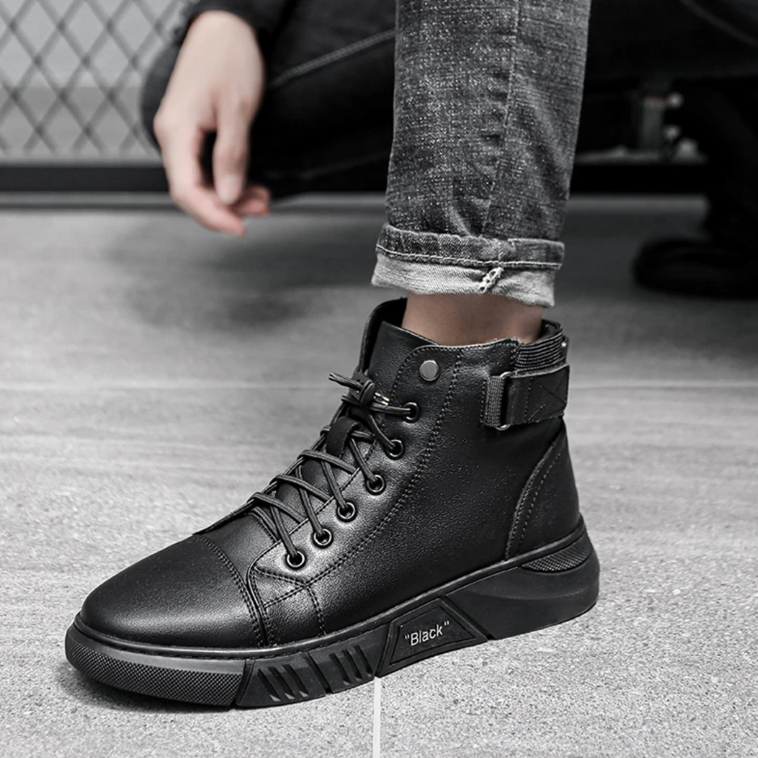 Men's Leather Combat Boot - UrbanStyle