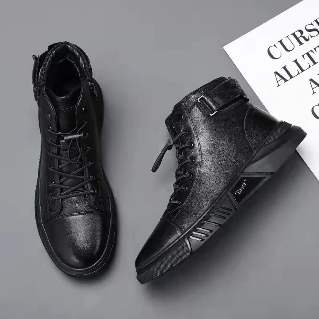 Men's Leather Combat Boot - UrbanStyle