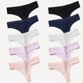 Seamless Cotton Thong Knickers - Buy 5 Get 10