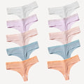 Seamless Cotton Thong Knickers - Buy 5 Get 10
