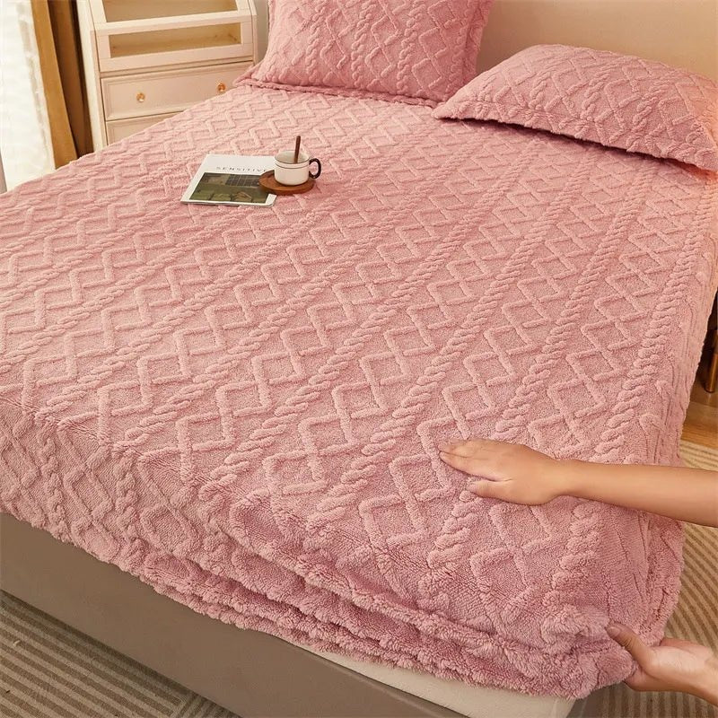 Padded Velvet Winter Mattress Cover