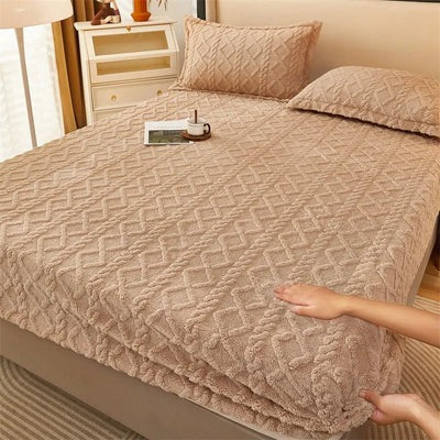 Padded Velvet Winter Mattress Cover