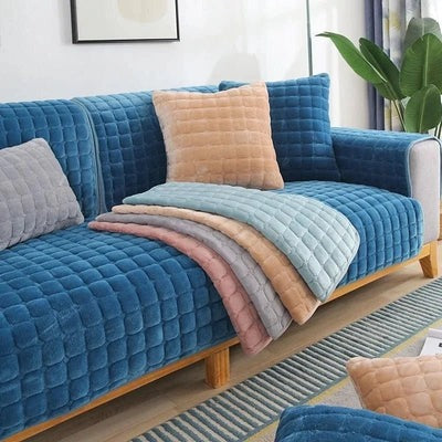 Universal Non-Slip Velvet Sofa Cover - SoftShield