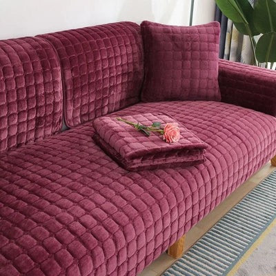 Universal Non-Slip Velvet Sofa Cover - SoftShield