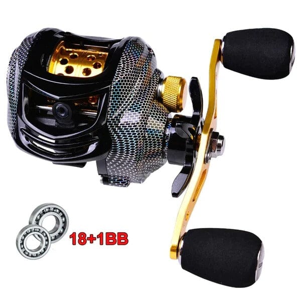 Professional Fishing Reel 10kg Drag and 19 Bearings - Snake