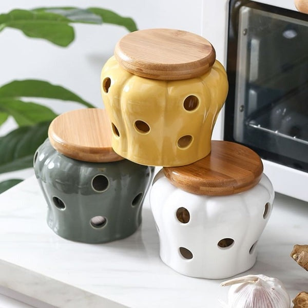Ceramic Pot with Ventilated Lid