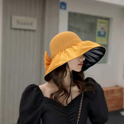 Women's Wide-Brim Beach Hat with UV Protection - CoolShade