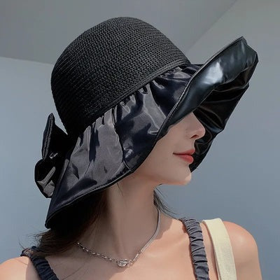 Women's Wide-Brim Beach Hat with UV Protection - CoolShade
