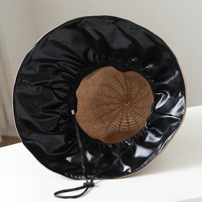 Women's Wide-Brim Beach Hat with UV Protection - CoolShade