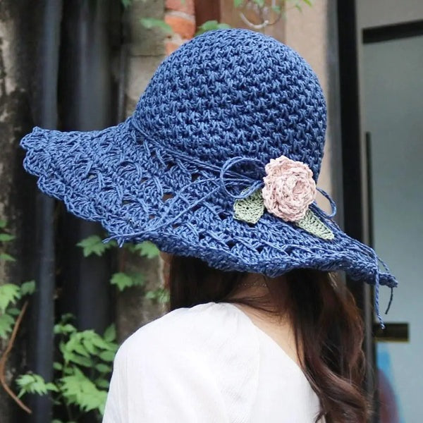 Women's Floral Crochet Summer Hat