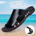 Orthopaedic Leather Slipper with Non-Slip Sole