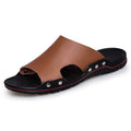 Orthopaedic Leather Slipper with Non-Slip Sole