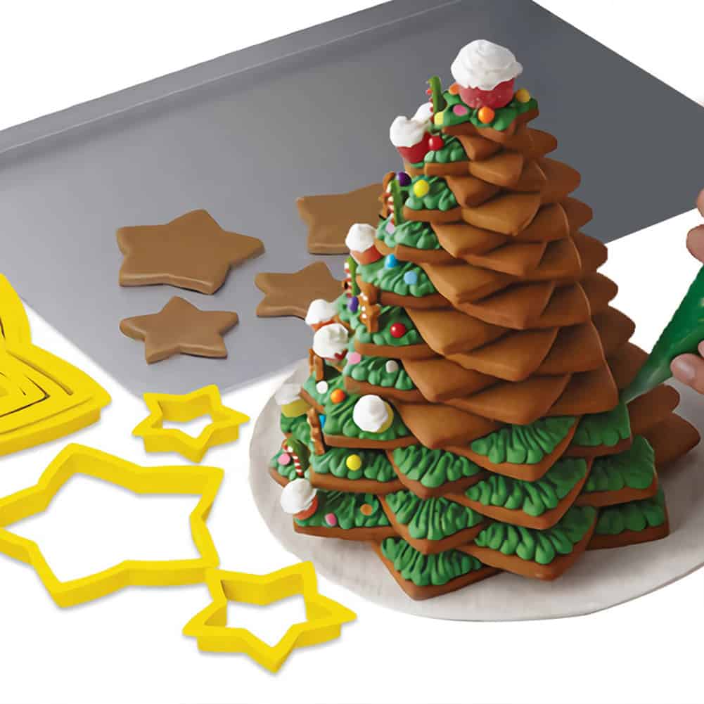 3D Christmas Tree Cutter Set - 6 Pieces