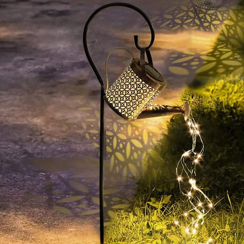 Solar LED Watering Can Garden Decoration