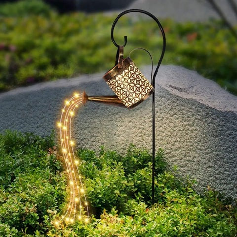 Solar LED Watering Can Garden Decoration