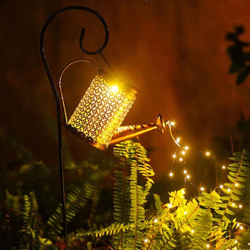 Solar LED Watering Can Garden Decoration