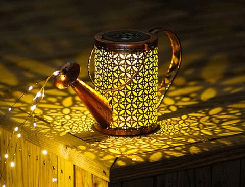 Solar LED Watering Can Garden Decoration