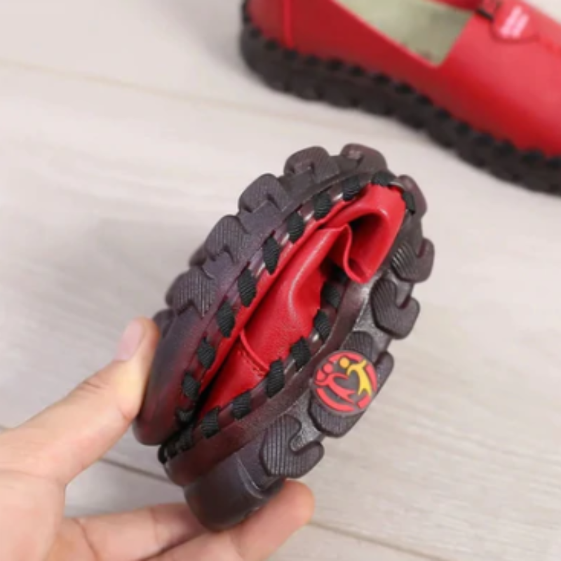 Leather Orthopaedic Flat Shoe with Non-Slip Sole
