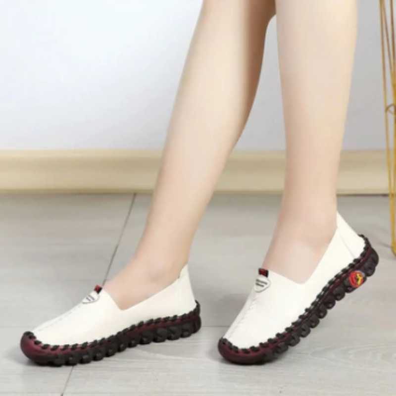 Leather Orthopaedic Flat Shoe with Non-Slip Sole