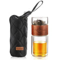 Double Glass Tea Infuser Bottle with Filter | GreenSip
